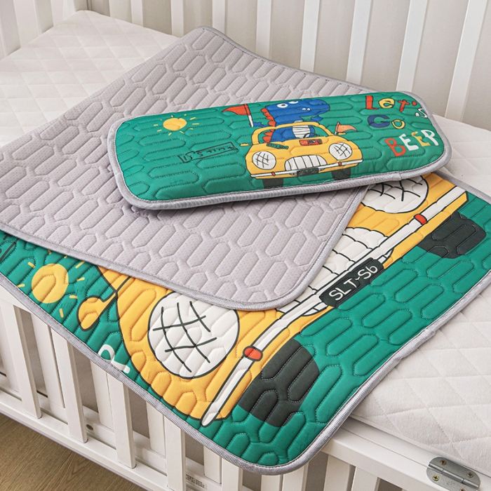 91家纺网 家纺一手货源 找家纺 小芽家居 2024新款儿童乳胶凉席卡通汽车恐龙