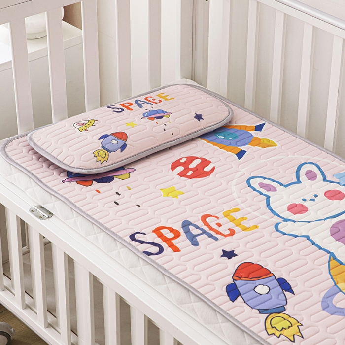 91家纺网 家纺一手货源 找家纺 小芽家居 2024新款儿童乳胶凉席卡通天空兔