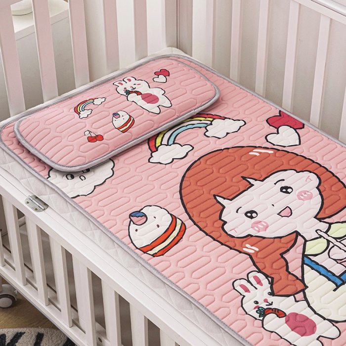 91家纺网 家纺一手货源 找家纺 小芽家居 2024新款儿童乳胶凉席卡通甜芯宝贝