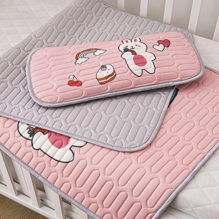 91家纺网 家纺一手货源 找家纺 小芽家居 2024新款儿童乳胶凉席卡通甜芯宝贝