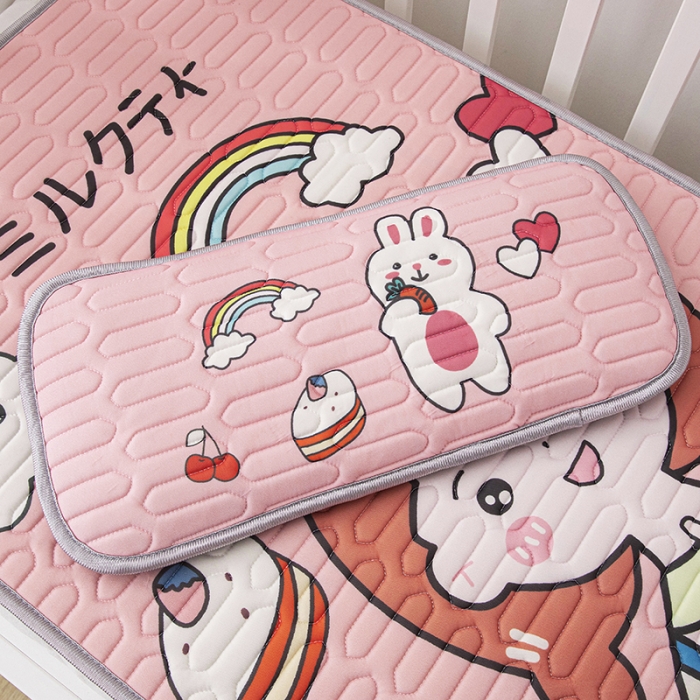 91家纺网 家纺一手货源 找家纺 小芽家居 2024新款儿童乳胶凉席卡通甜芯宝贝