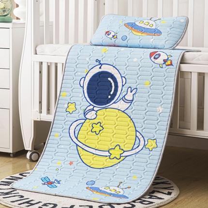 91家纺网 家纺一手货源 找家纺 小芽家居 2024新款儿童乳胶凉席卡通宇宙飞船