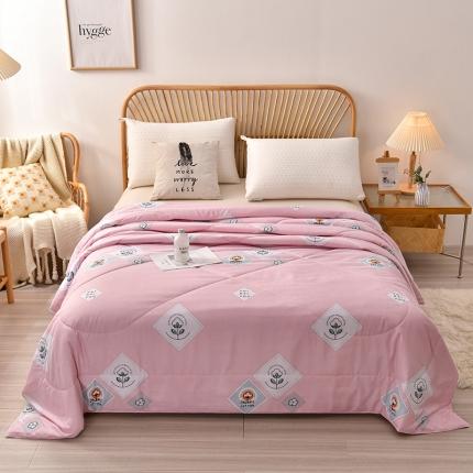 91家纺网 家纺一手货源 找家纺 总富威堡2023棉花夏被小清新印花水洗棉夏凉被洛卡棉空调被