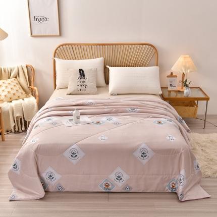 91家纺网 家纺一手货源 找家纺 总富威堡2023棉花夏被小清新印花水洗棉夏凉被洛卡棉空调被