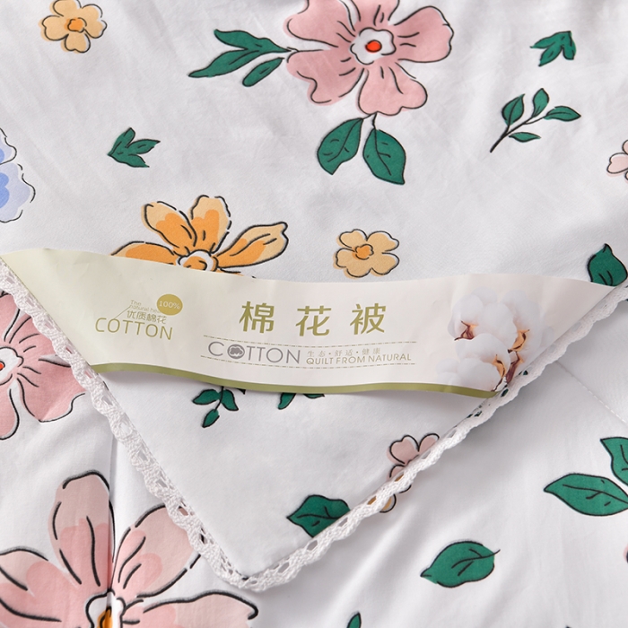 91家纺网 家纺一手货源 找家纺 富威堡 2023棉花夏被印花水洗棉夏凉被洛卡棉空调被 少女梦