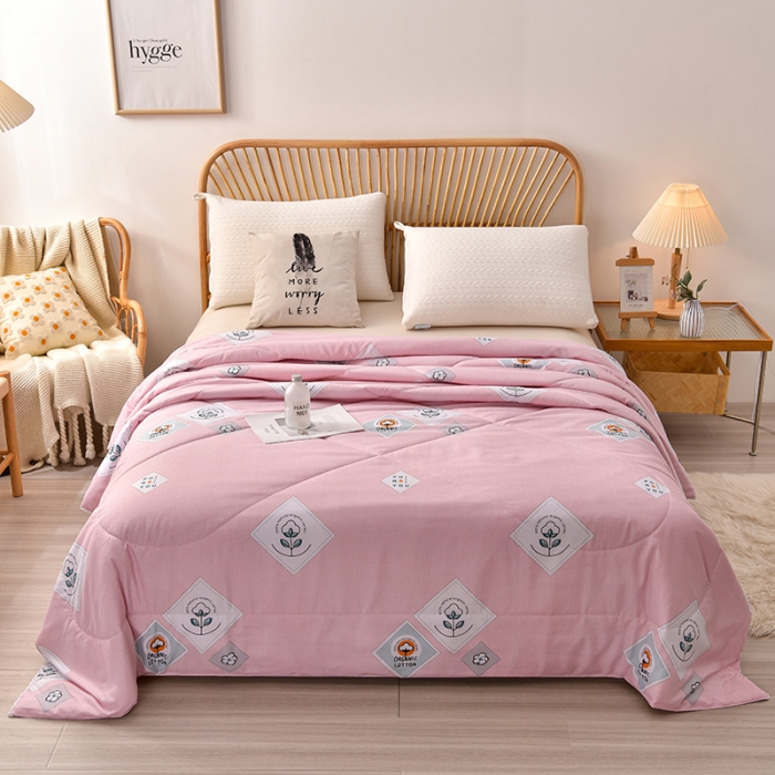 91家纺网 家纺一手货源 找家纺 富威堡 2023棉花夏被印花水洗棉夏凉被洛卡棉空调被新疆棉粉