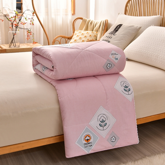 91家纺网 家纺一手货源 找家纺 富威堡 2023棉花夏被印花水洗棉夏凉被洛卡棉空调被新疆棉粉