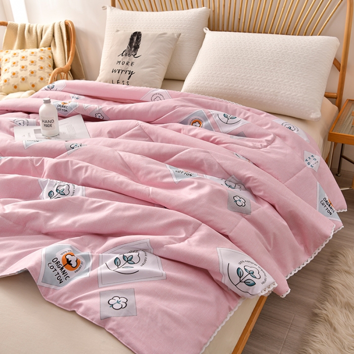 91家纺网 家纺一手货源 找家纺 富威堡 2023棉花夏被印花水洗棉夏凉被洛卡棉空调被新疆棉粉