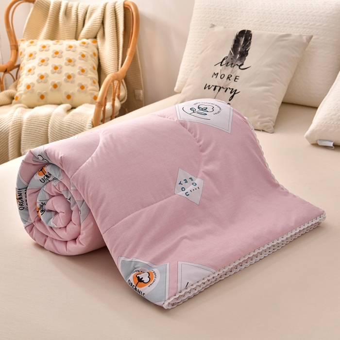 91家纺网 家纺一手货源 找家纺 富威堡 2023棉花夏被印花水洗棉夏凉被洛卡棉空调被新疆棉粉