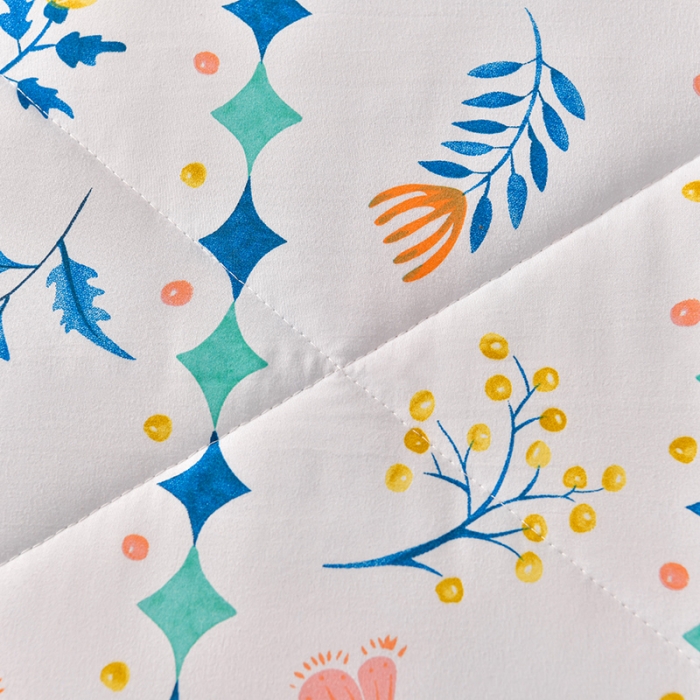 91家纺网 家纺一手货源 找家纺 富威堡2023棉花夏被印花水洗棉夏凉被洛卡棉空调被落落繁花