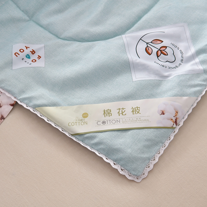 91家纺网 家纺一手货源 找家纺 富威堡 2023棉花夏被印花水洗棉夏凉被洛卡棉空调被新疆棉绿