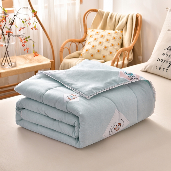 91家纺网 家纺一手货源 找家纺 富威堡 2023棉花夏被印花水洗棉夏凉被洛卡棉空调被新疆棉绿