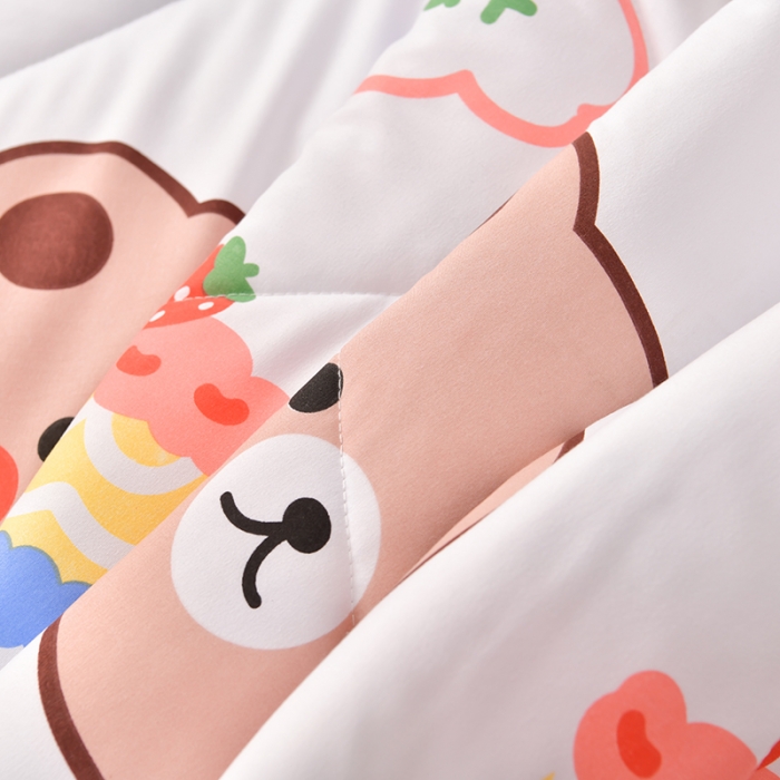 91家纺网 家纺一手货源 找家纺 富威堡 2023棉花夏被印花水洗棉夏凉被洛卡棉空调被蛋糕小熊