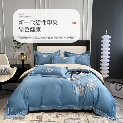 91家纺网 家纺一手货源 找家纺 （总）涵宸2022新款轻奢提花刺绣四件套诺澜