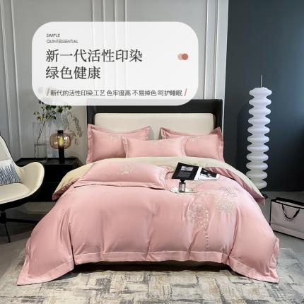 91家纺网 家纺一手货源 找家纺 （总）涵宸2022新款轻奢提花刺绣四件套诺澜