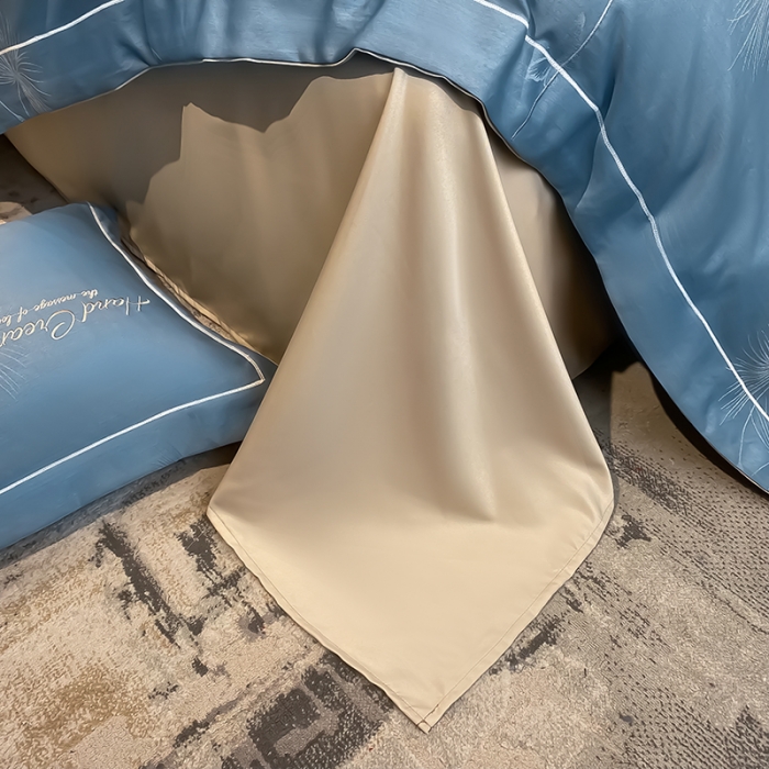 91家纺网 家纺一手货源 找家纺 涵宸2022新款轻奢提花刺绣四件套诺澜 诺澜-波斯蓝