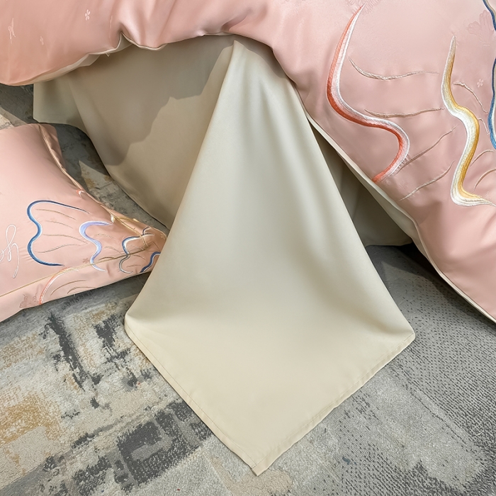 91家纺网 家纺一手货源 找家纺 涵宸 2022新款轻奢提花刺绣四件套流沙 流沙-甜蜜粉