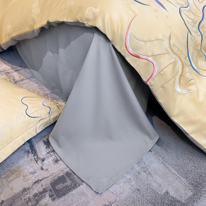 91家纺网 家纺一手货源 找家纺 涵宸 2022新款轻奢提花刺绣四件套流沙 流沙-阳光黄