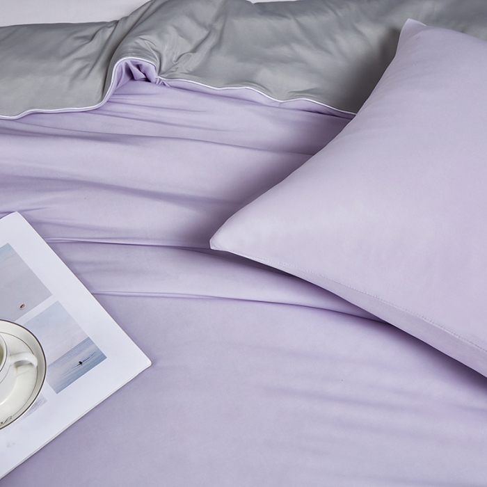 91家纺网 家纺一手货源 找家纺 安哆啦 2022新款A类冰淇淋凉感丝夏被 香芋紫+绅士灰