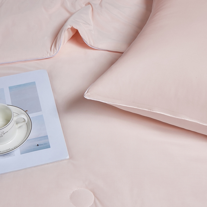 91家纺网 家纺一手货源 找家纺 安哆啦 2022新款A类冰淇淋凉感丝夏被 桃粉色