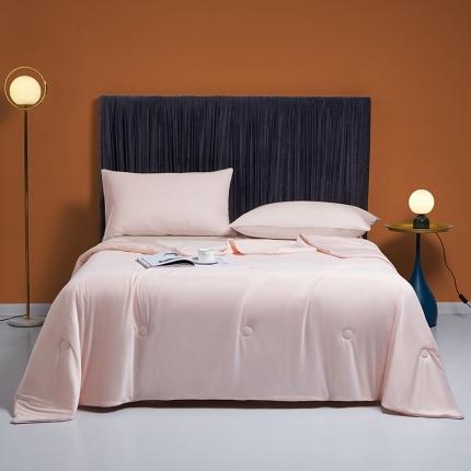 91家纺网 家纺一手货源 找家纺 安哆啦 2022新款A类冰淇淋凉感丝夏被 桃粉色