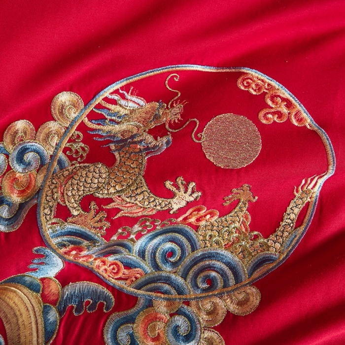 91家纺网 家纺一手货源 找家纺 高大尚2022春季新品40s全工艺喷气纯棉婚庆套件珠联璧合