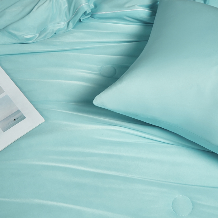 91家纺网 家纺一手货源 找家纺 安哆啦 2022新款A类冰淇淋凉感丝夏被 蒂凡尼蓝