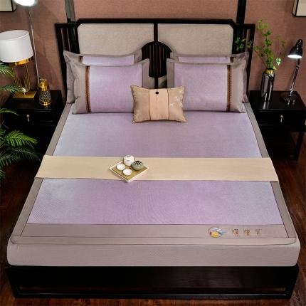 91家纺网 家纺一手货源 找家纺 2022新款柠檬清香席-床笠款床罩凉席藤席冰丝席竹席冰藤席