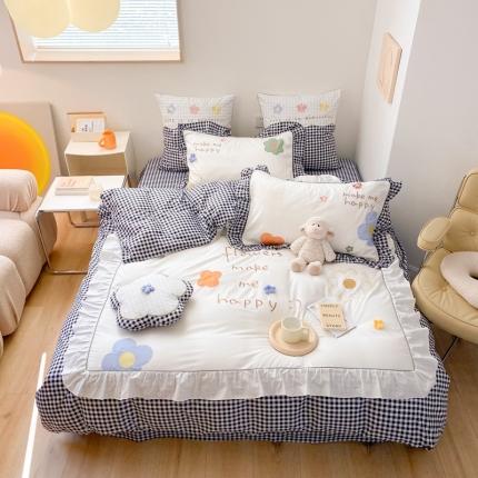 91家纺网 家纺一手货源 找家纺 总嗨购2022新款13372喷气花边贴布绣四件套-泫雅小花