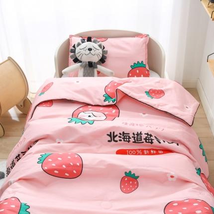 91家纺网 家纺一手货源 找家纺 鱼宝 2022全棉无荧光儿童夏被 大草莓