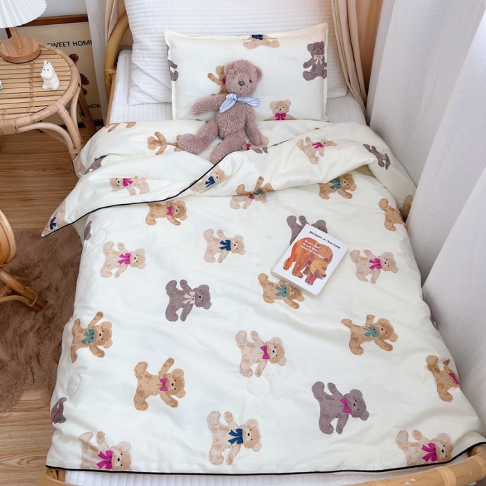 91家纺网 家纺一手货源 找家纺 鱼宝 2022全棉无荧光儿童夏被 可爱小熊