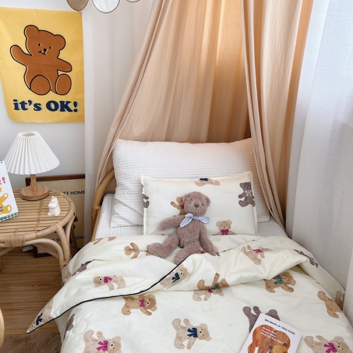 91家纺网 家纺一手货源 找家纺 鱼宝 2022全棉无荧光儿童夏被 可爱小熊