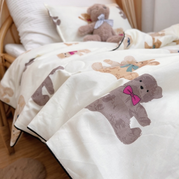 91家纺网 家纺一手货源 找家纺 鱼宝 2022全棉无荧光儿童夏被 可爱小熊