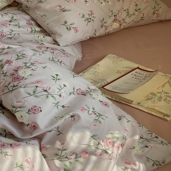 91家纺网 家纺一手货源 找家纺 时年 2022新款全棉碎花系列 红颜