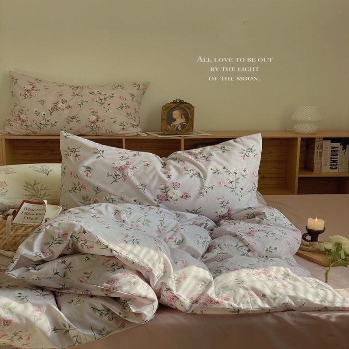 91家纺网 家纺一手货源 找家纺 时年 2022新款全棉碎花系列 红颜