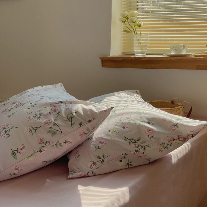 91家纺网 家纺一手货源 找家纺 时年 2022新款全棉碎花系列 红颜