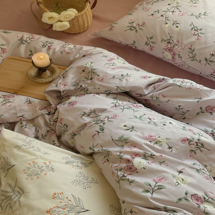 91家纺网 家纺一手货源 找家纺 时年 2022新款全棉碎花系列 红颜