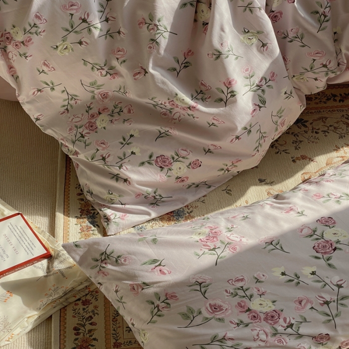 91家纺网 家纺一手货源 找家纺 时年 2022新款全棉碎花系列 红颜