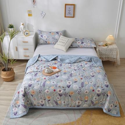 91家纺网 家纺一手货源 找家纺 欧喜璐 2024新款水洗棉超声波礼品夏被夏凉被春秋被花团锦簇