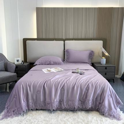 91家纺网 家纺一手货源 找家纺 榻尚 2022新款80S高端天丝夏被四件套-悦 悦 气质紫