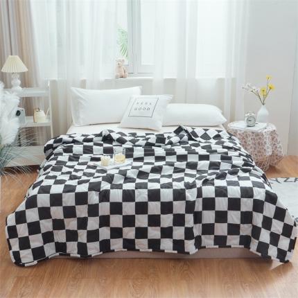 91家纺网 家纺一手货源 找家纺 畅销被业 2024新款海藻棉夏被 棋盘格