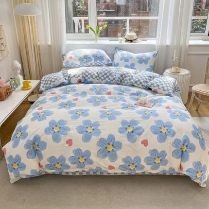 91家纺网 家纺一手货源 找家纺 梦家居 2022新款全棉印花小清新四件套被套 海洋之心