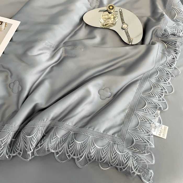 91家纺网 家纺一手货源 找家纺 榻尚 2022新款80S高端天丝夏被四件套-悦 悦  绅士灰
