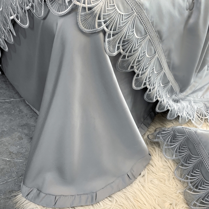 91家纺网 家纺一手货源 找家纺 榻尚 2022新款80S高端天丝夏被四件套-悦 悦  绅士灰