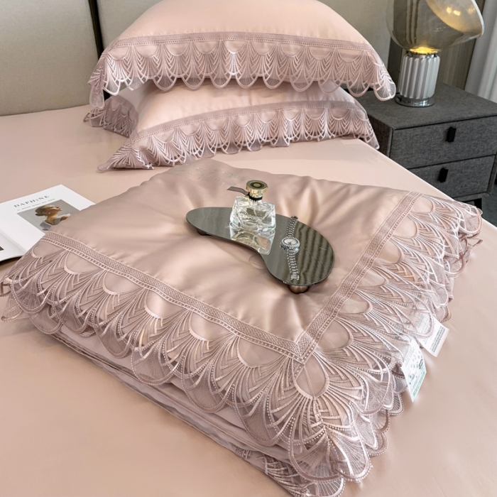 91家纺网 家纺一手货源 找家纺 榻尚 2022新款80S高端天丝夏被四件套-悦 悦  娴静粉