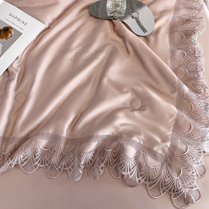 91家纺网 家纺一手货源 找家纺 榻尚 2022新款80S高端天丝夏被四件套-悦 悦  娴静粉