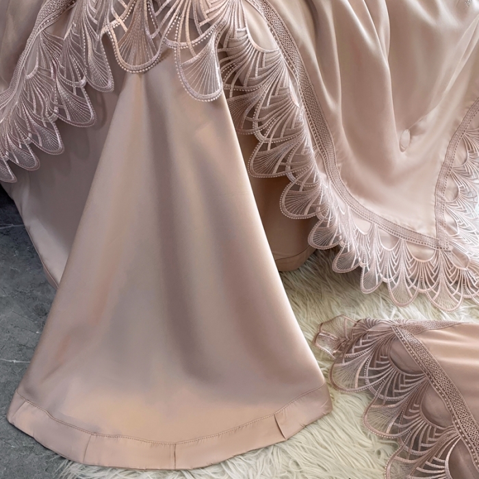 91家纺网 家纺一手货源 找家纺 榻尚 2022新款80S高端天丝夏被四件套-悦 悦  娴静粉