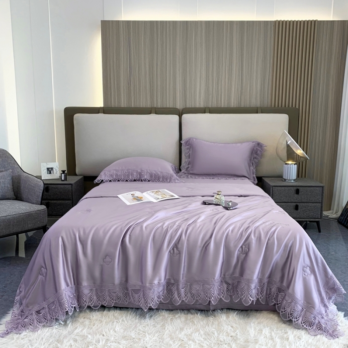 91家纺网 家纺一手货源 找家纺 榻尚 2022新款80S高端天丝夏被四件套-悦 悦 气质紫