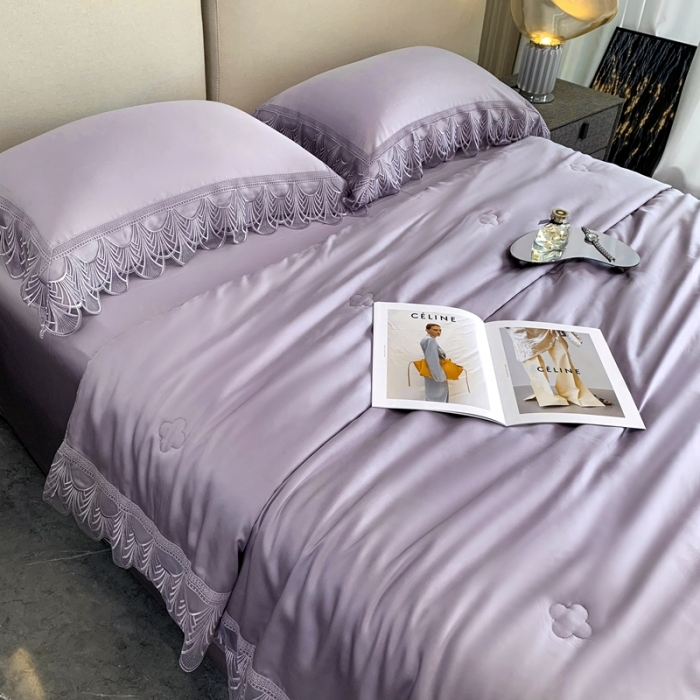 91家纺网 家纺一手货源 找家纺 榻尚 2022新款80S高端天丝夏被四件套-悦 悦 气质紫