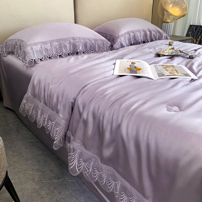 91家纺网 家纺一手货源 找家纺 榻尚 2022新款80S高端天丝夏被四件套-悦 悦 气质紫